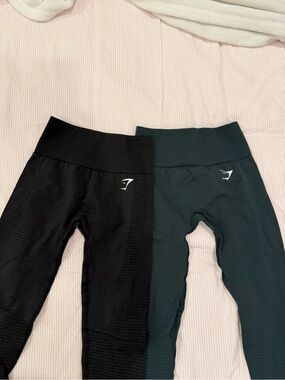 Gymshark Women's High-Waist Leggings - Black & Dark Teal